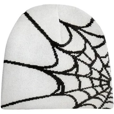 Y2K Beanie Spider Web Hat Y2K Kötött Beanie Hat Skullies Beanie Spider Web Beanie Hat Baggy Slouchy Beanie Cap Koponya sapka