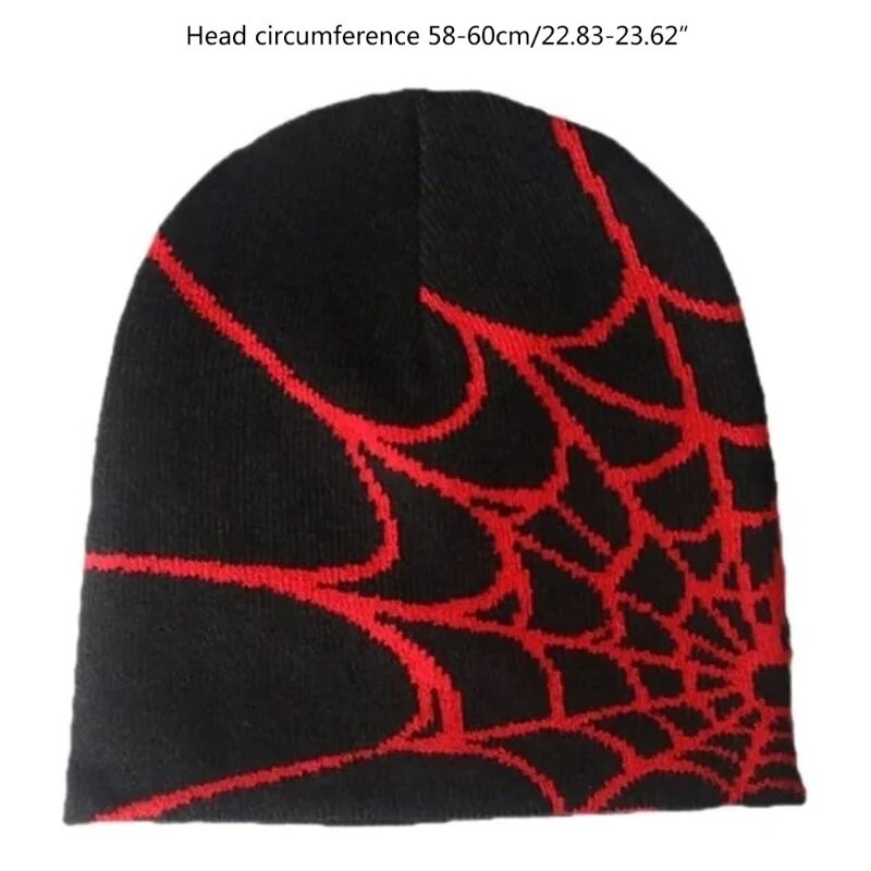Y2K Beanie Spider Web Hat Y2K Kötött Beanie Hat Skullies Beanie Spider Web Beanie Hat Baggy Slouchy Beanie Cap Koponya sapka
