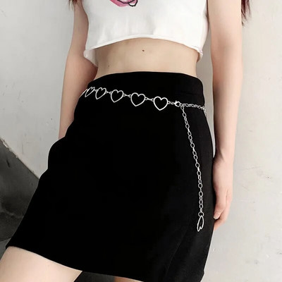 Punk hip hop stil sveobuhvatnog lanca oko struka Moon Vintage metalni ženski remen za haljinu Vintage remen s lancem visokog struka za žene