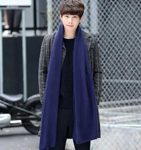 2022 Új tömör kötött férfi sál Téli meleg gyapjú hosszú Bufanda Foulard luxus kendőtakaró Hidzsáb Stoles Neck Boys Echarpe