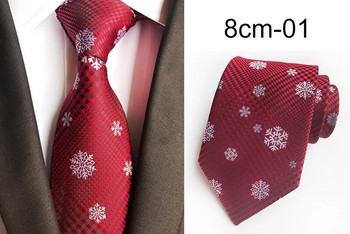 GUSLESON Χριστουγεννιάτικες γραβάτες για άντρες Άγιος Βασίλης 8cm Γραβάτα Jacquard Weave Corbatas Slim Vestidos Snowmen Pattern Cravat Neck Tie