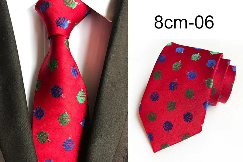 GUSLESON Χριστουγεννιάτικες γραβάτες για άντρες Άγιος Βασίλης 8cm Γραβάτα Jacquard Weave Corbatas Slim Vestidos Snowmen Pattern Cravat Neck Tie