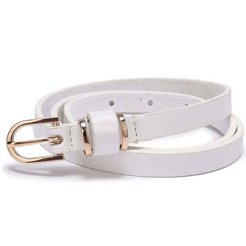 Női vékony, tömör bőr ruhaöv 90-135 cm Ceinture Femme 10 színben