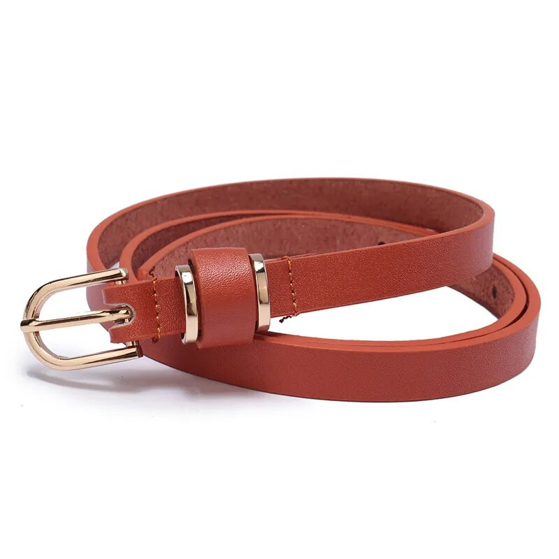 Női vékony, tömör bőr ruhaöv 90-135 cm Ceinture Femme 10 színben