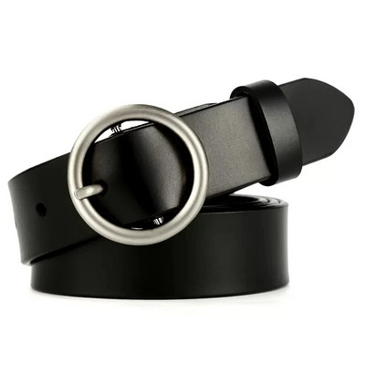 Ženski remen Okrugla četvrtasta kopča Traperice s kopčom Crni remen Elegantni luksuzni brend Dizajnerski kožni remen Ženski