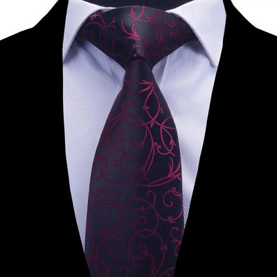 Ricnais cvjetni set kravata za muškarce Plava srebrna kravata i rupčić Vino crvena kravata Muška Corbatas Hombre vjenčana kravata s džepnim kvadratom