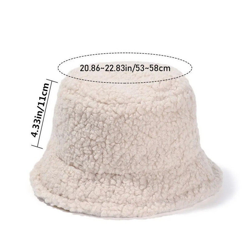 Jēra vilnas mākslīgās kažokādas kausa cepure Ziemas siltas rotaļu samta cepures sievietēm Lady Thicken Bob Panama āra zvejnieka cepures