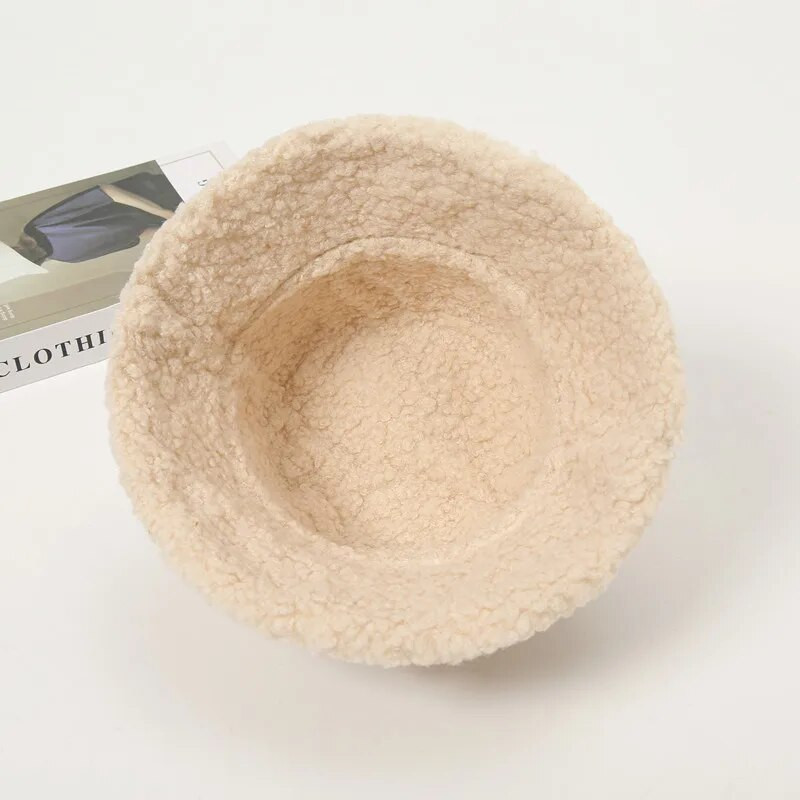 Megfordítható műszőrme vödörsapka női téli bárány gyapjú gyapjú sapka kordbársony halászsapkák napvédő Panama sapkák