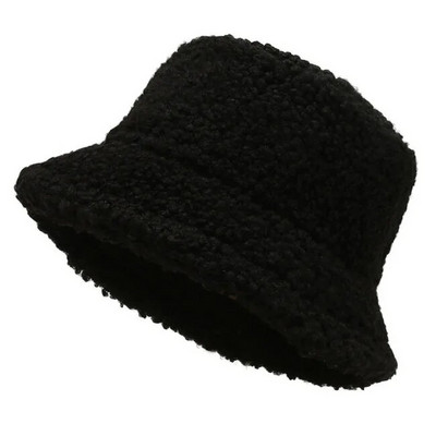 Жени, момичета, шапка с кофа от изкуствена кожа, плюшена топла рибарска шапка, външна ветроустойчива панамска шапка, есенна улица, студоустойчива шапка с шапка