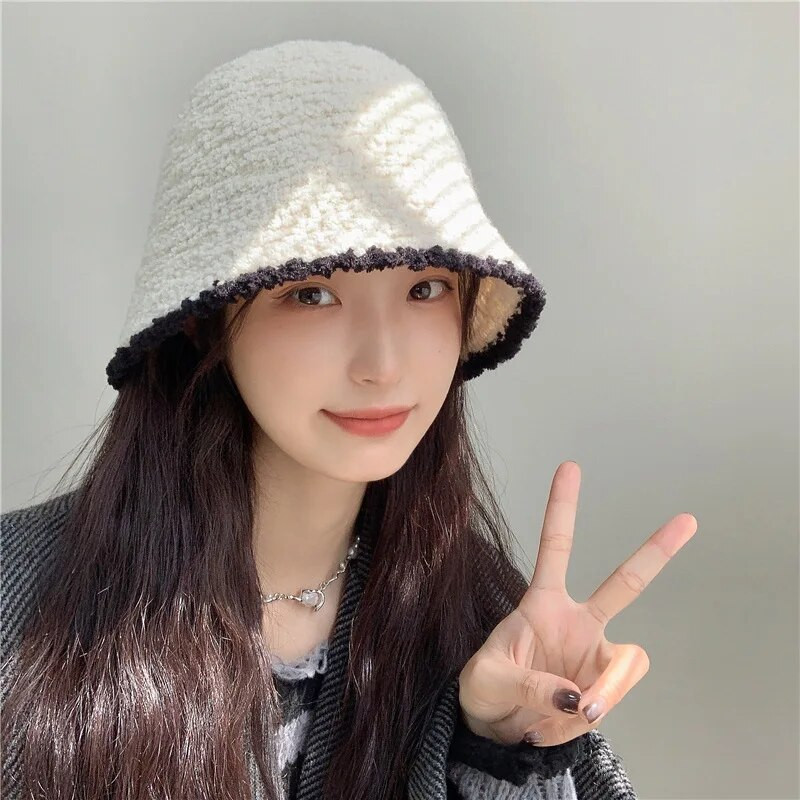 Jauns ziemas plīša biezs, silts kausa vāciņš sievietēm, āra vēja necaurlaidīgs, fordējams pūkains zvejnieka cepure vienkrāsains ceļojumu vāciņš