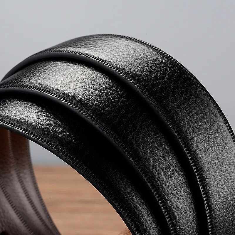 Muški kožni remeni za muškarce Visokokvalitetni dizajnerski remen s dvostrukim kopčama Poslovni remen od kravlje kože Ležeran pojas oko struka 3,0 CM remen oko struka