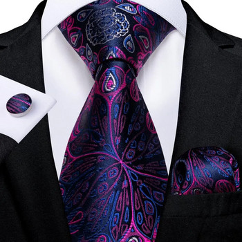 Hi-Te Purple Μασίφ Paisley Μεταξωτή Γραβάτα Γάμου Ανδρική Ποιότητα Hanky Μανικετόκουμπα ανδρική γραβάτα δώρου Designer Fashion Dropshipping