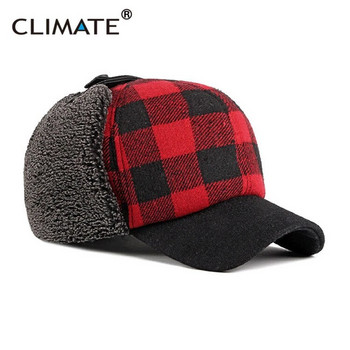 ΚΛΙΜΑ Fasion καρό σκιέρ σκι Bomber καπέλο Καπέλο χειμώνα εξωτερικό ζεστό καπέλο μπέιζμπολ βελούδινο χοντρό προστατευτικό αυτιού Αντιανεμικό καπέλο