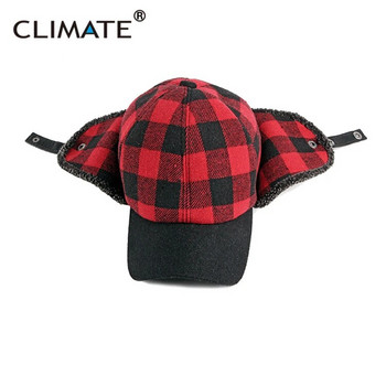 ΚΛΙΜΑ Fasion καρό σκιέρ σκι Bomber καπέλο Καπέλο χειμώνα εξωτερικό ζεστό καπέλο μπέιζμπολ βελούδινο χοντρό προστατευτικό αυτιού Αντιανεμικό καπέλο