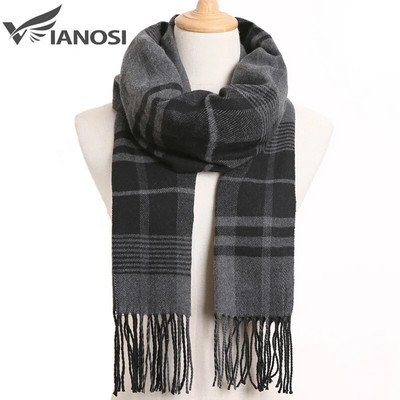 [VIANOSI] Luksusa Dizaina Vīriešu Šalle Foulard Plaid Šalles Pončo Ikdienas Ziemas Šalles Vīriešu Bufandas Hombre