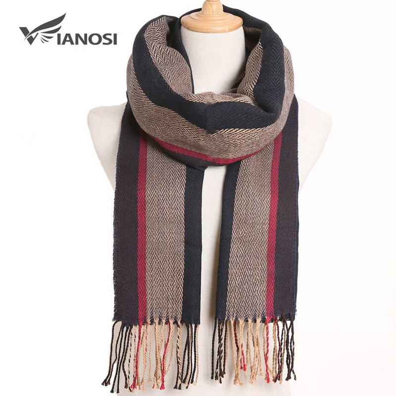 [VIANOSI] Luksusa Dizaina Vīriešu Šalle Foulard Plaid Šalles Pončo Ikdienas Ziemas Šalles Vīriešu Bufandas Hombre