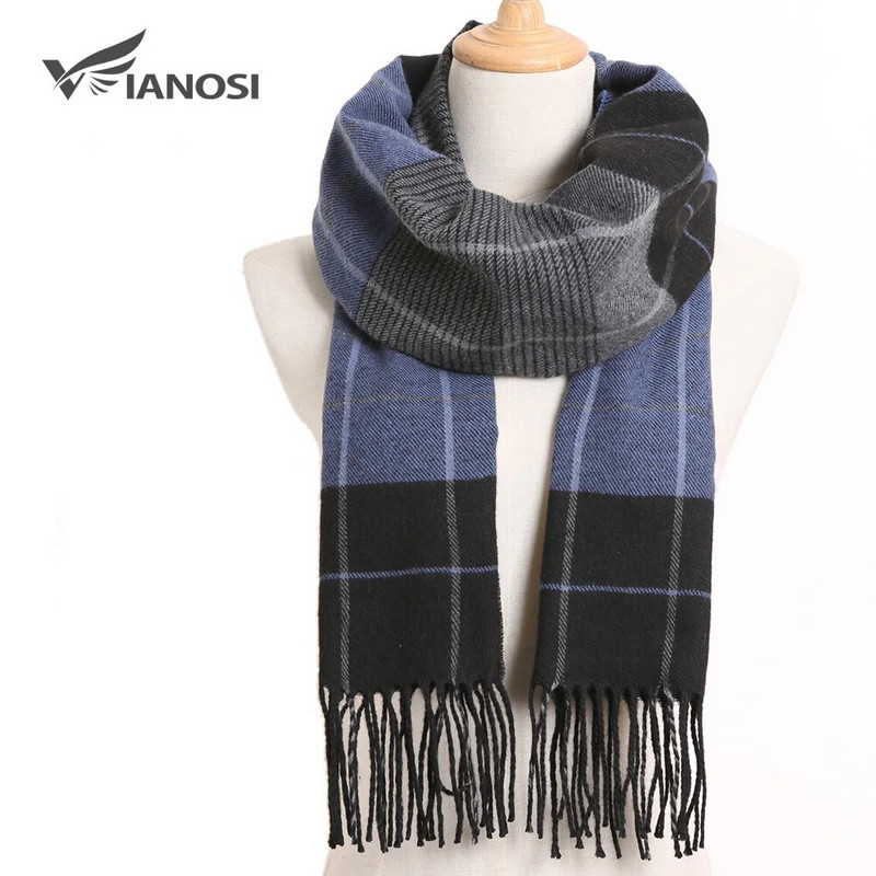 [VIANOSI] Luksusa Dizaina Vīriešu Šalle Foulard Plaid Šalles Pončo Ikdienas Ziemas Šalles Vīriešu Bufandas Hombre