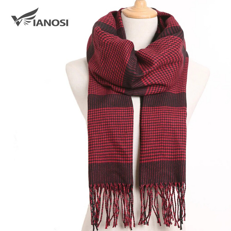 [VIANOSI] Luksusa Dizaina Vīriešu Šalle Foulard Plaid Šalles Pončo Ikdienas Ziemas Šalles Vīriešu Bufandas Hombre