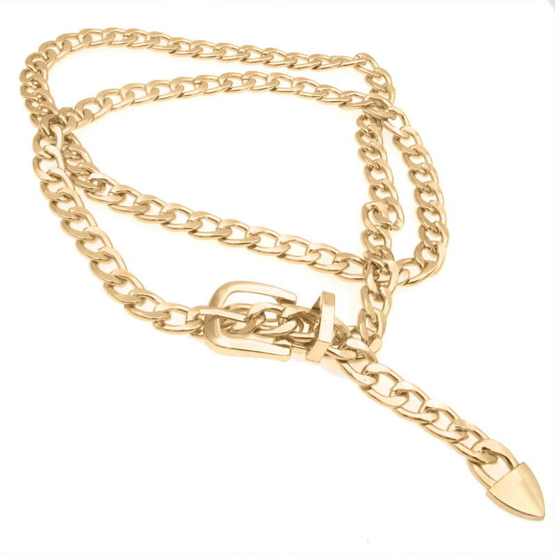 1 kom. Ženski remen s lancem, metalni pojas za haljine s lancem oko struka, metalni remen, podesivi