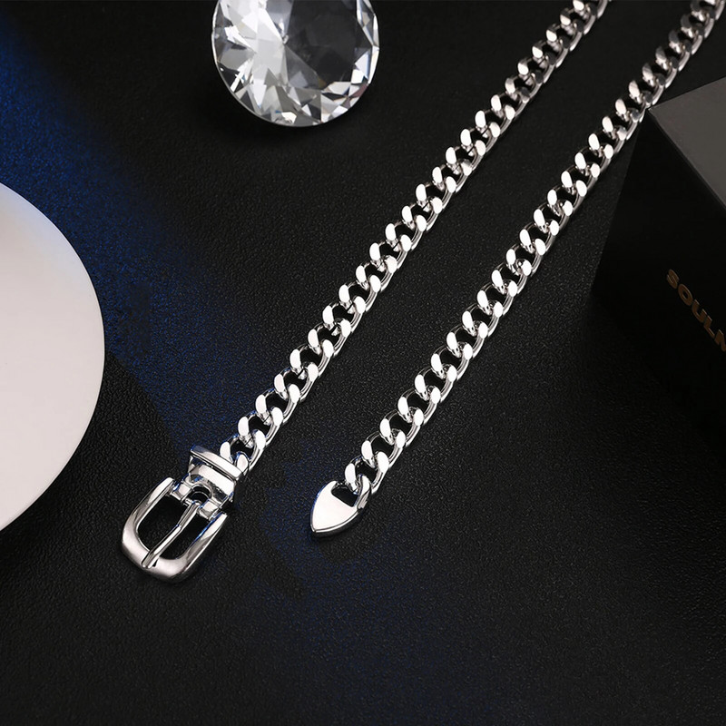 1 kom. Ženski remen s lancem, metalni pojas za haljine s lancem oko struka, metalni remen, podesivi