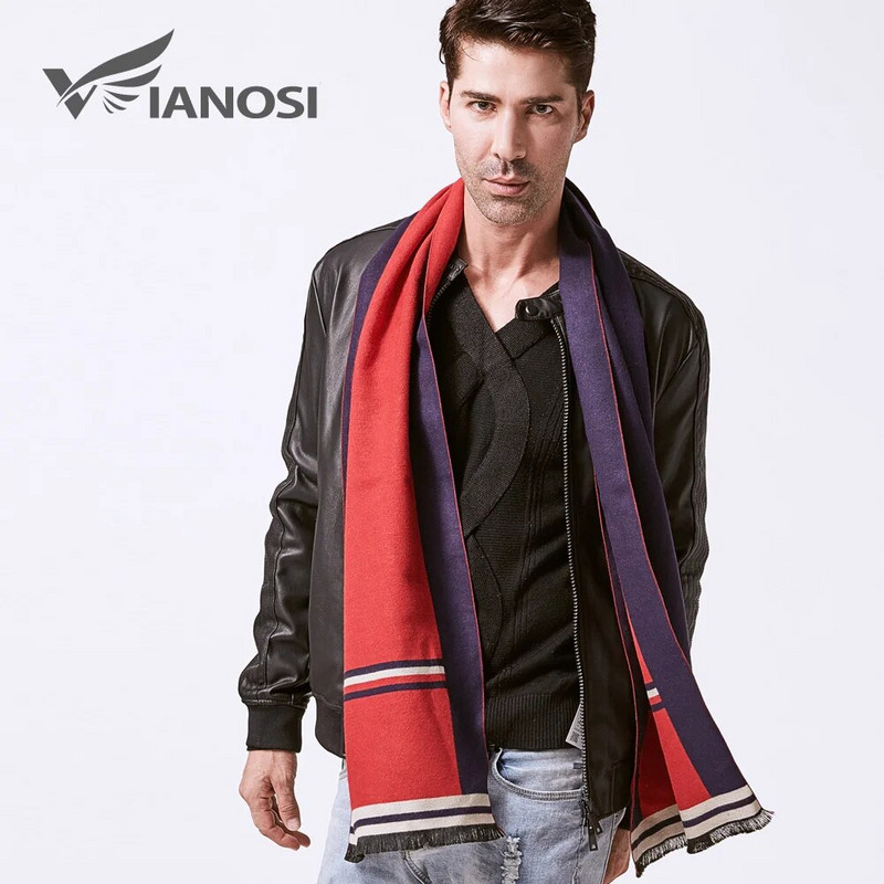 VIANOSI Zīmols Šalle Modes Dizains Ikdienas Šalles Ziemas Vīriešu Vilnas Šalle Luksusa Zīmols Augstas kvalitātes silti Šalles Vīriešu VA245