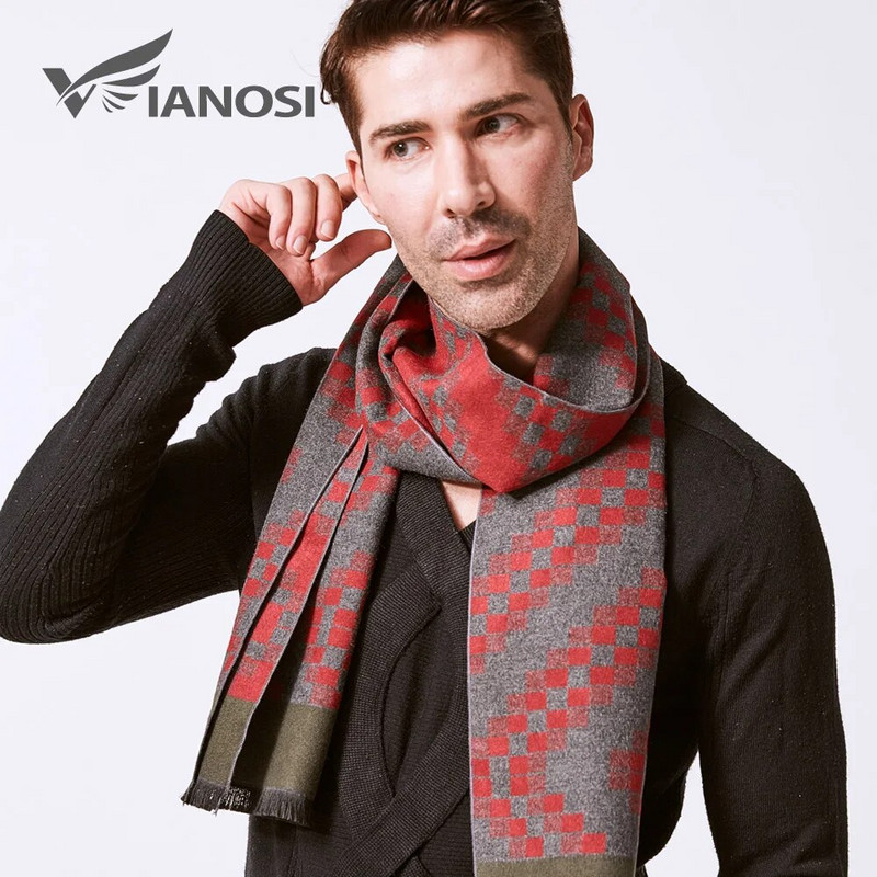 VIANOSI Zīmols Šalle Modes Dizains Ikdienas Šalles Ziemas Vīriešu Vilnas Šalle Luksusa Zīmols Augstas kvalitātes silti Šalles Vīriešu VA245