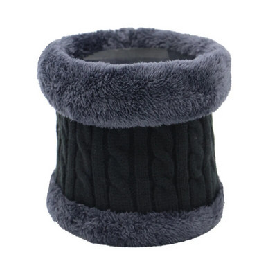 Férfi egyszínű puha kötött gyűrű hurkos gallér sál téli vastag plüss gyapjú előke Férfi meleg snood rövid sálak kör nyakkendő