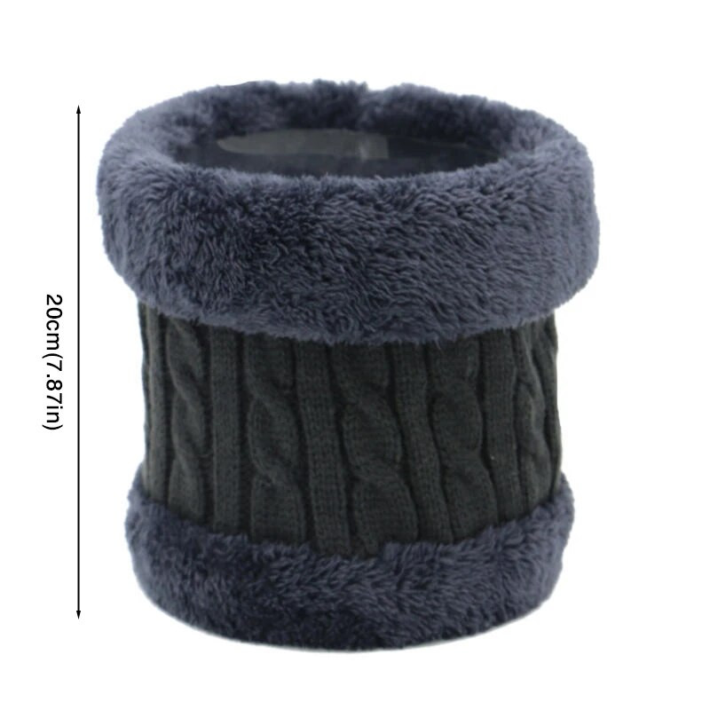 Férfi egyszínű puha kötött gyűrű hurkos gallér sál téli vastag plüss gyapjú előke Férfi meleg snood rövid sálak kör nyakkendő
