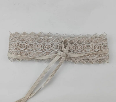 Új női masnis csipke öv fűző széles női övek fekete fehér női önkötő Obi cinch derékpánt esküvői ruha derékpánt