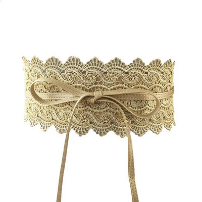 Új női masnis csipke öv fűző széles női övek fekete fehér női önkötő Obi cinch derékpánt esküvői ruha derékpánt