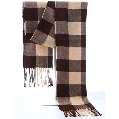 Zimski muški šal Karirani šal na pruge Muški ležerni poslovni brend Dizajner Službeni prigušivač Šalovi od kašmira Ženski termo šal