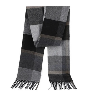 Zimski muški šal Karirani šal na pruge Muški ležerni poslovni brend Dizajner Službeni prigušivač Šalovi od kašmira Ženski termo šal