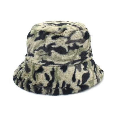Kamuflažne tople kape Vunena zimska kapa od umjetnog krzna za žene Kamuflažne ribarske kape Kapa Panama Lady Nova moda
