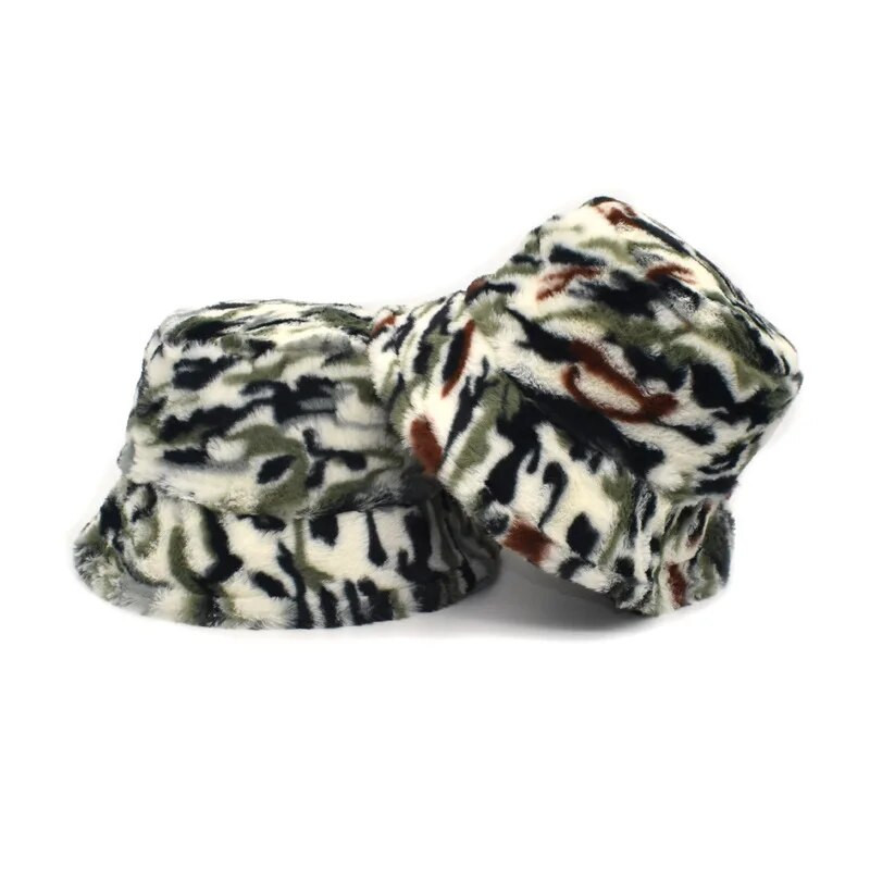 Kamuflažne tople kape Vunena zimska kapa od umjetnog krzna za žene Kamuflažne ribarske kape Kapa Panama Lady Nova moda