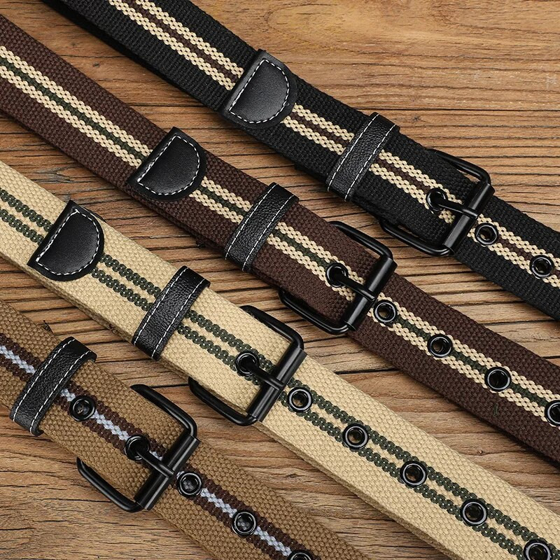 Produženi platneni remen za mušku i žensku casual radnu odjeću, retro remen, remen za traperice za vojnu obuku