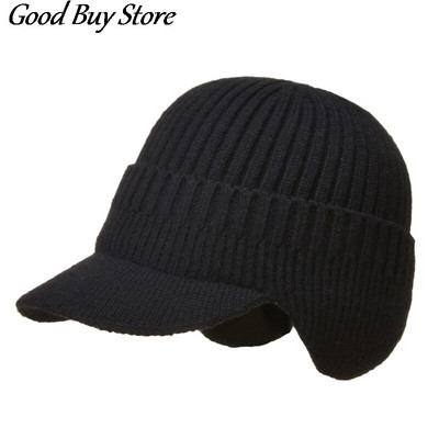 Пролет Зима Бомбер шапки Руска ушанка Еластичен топъл мек трикотаж Жени Мъже Ски на открито Напусната плетена шапка Ежедневна шапка