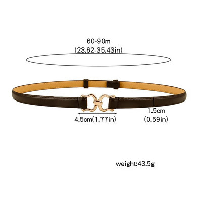 Horsebit ženski remen Vintage mesingana kopča s bravom PU kožni tanki remeni Podesivi pojas za ženske odijela Dekorativni remen