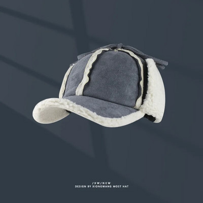 Engleska verzija detektivske kape od brušene kože, muške i ženske zimske debele zaštite za uši s pačjim jezikom Topli plišani retro skijaški bomber Gorras