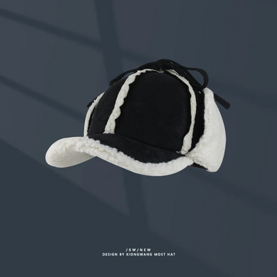 Engleska verzija detektivske kape od brušene kože, muške i ženske zimske debele zaštite za uši s pačjim jezikom Topli plišani retro skijaški bomber Gorras