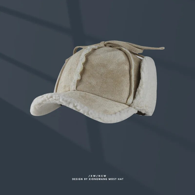 Engleska verzija detektivske kape od brušene kože, muške i ženske zimske debele zaštite za uši s pačjim jezikom Topli plišani retro skijaški bomber Gorras