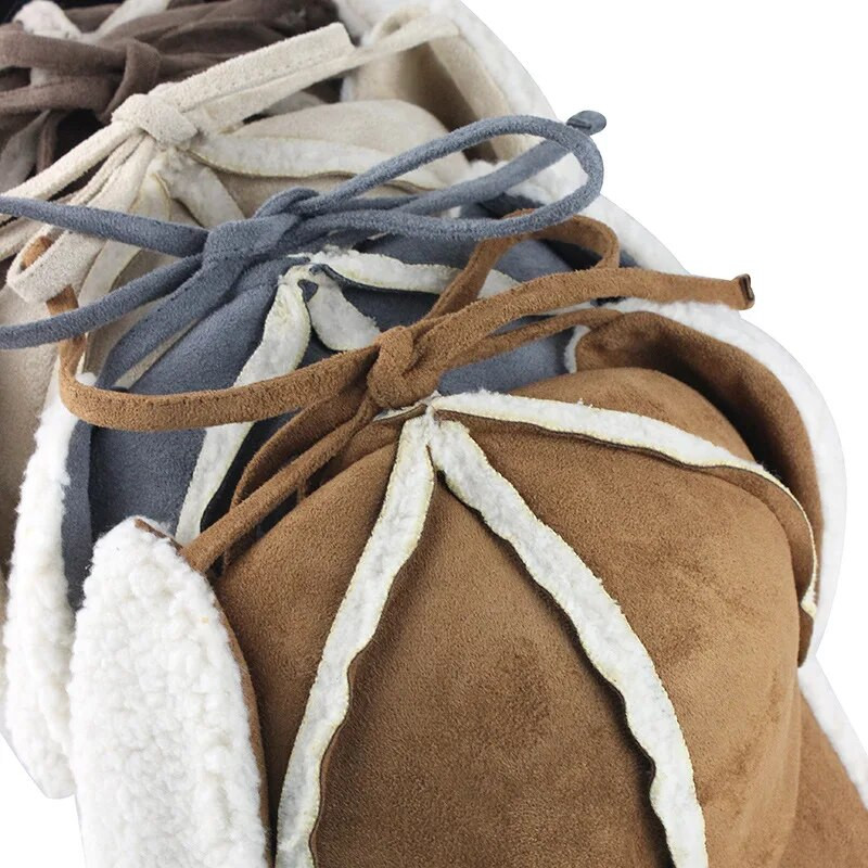 Engleska verzija detektivske kape od brušene kože, muške i ženske zimske debele zaštite za uši s pačjim jezikom Topli plišani retro skijaški bomber Gorras