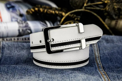 Klasični poslovni remen od kravlje kože, muški remen oko struka, kožna kopča, bijeli remeni od prave kože za muškarce, remen za hlače Ceinture