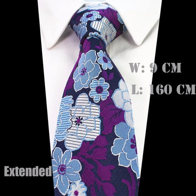 Ricnais nova ekstra duga kravata od 63 inča za muškarce 160 cm * 9 cm, cvjetni paisley, velika muška svilena kravata, odijelo za svatove