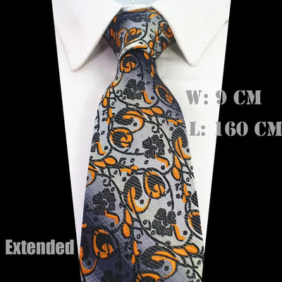 Ricnais jauns 63 collu īpaši gara izmēra kaklasaite vīriešiem 160 cm* 9 cm kaklasaite ar ziediem Paisley liela izmēra vīrietim, zīda kaklasaites uzvalks kāzu ballītei
