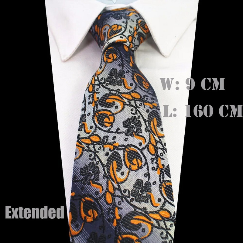 Ricnais jauns 63 collu īpaši gara izmēra kaklasaite vīriešiem 160 cm* 9 cm kaklasaite ar ziediem Paisley liela izmēra vīrietim, zīda kaklasaites uzvalks kāzu ballītei