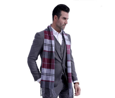 1kom muški škotski meki šal vuneni karirani karirani zimski topli šal oko vrata dugi šal 30 x 190 cm