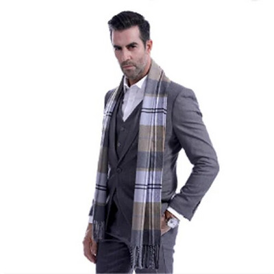 1kom muški škotski meki šal vuneni karirani karirani zimski topli šal oko vrata dugi šal 30 x 190 cm