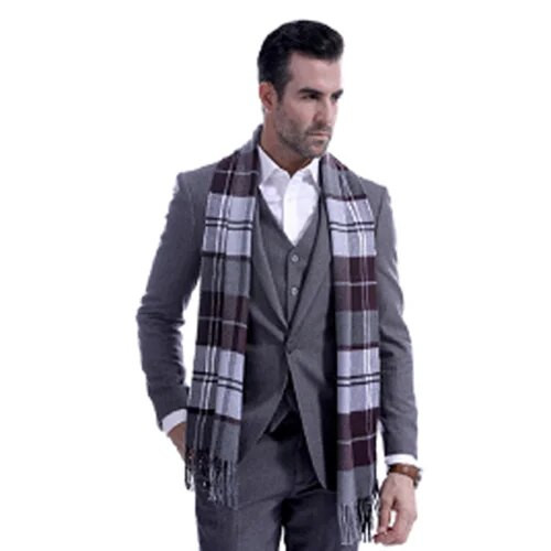 1kom muški škotski meki šal vuneni karirani karirani zimski topli šal oko vrata dugi šal 30 x 190 cm