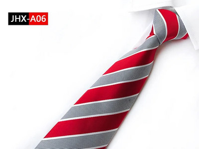 Nova jacquard modna kravata Crveno bijela prugasta karirana kravata za muškarce Poslovna vjenčanja Svečana ogrlica Poklon Kravata 8 cm Svilene kravate