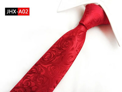 Nova jacquard modna kravata Crveno bijela prugasta karirana kravata za muškarce Poslovna vjenčanja Svečana ogrlica Poklon Kravata 8 cm Svilene kravate